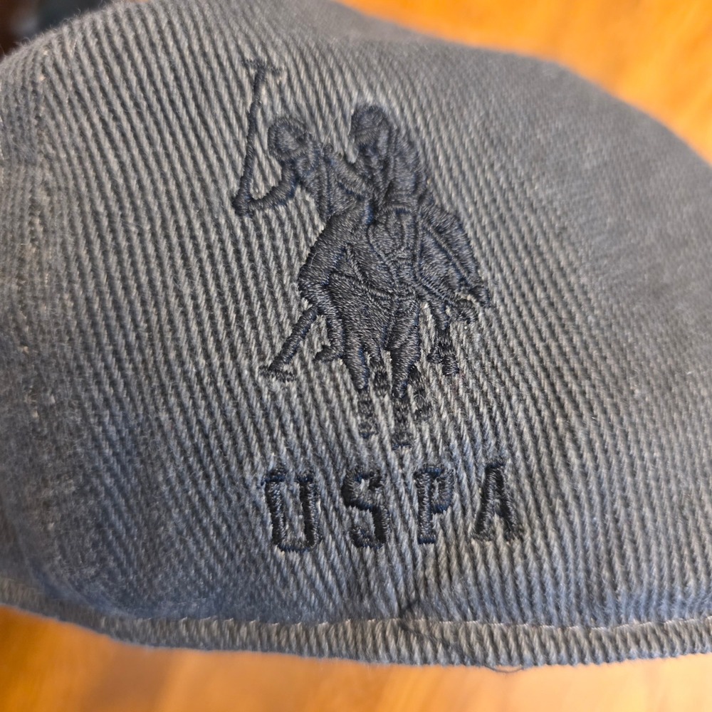 US Polo Assn Mens New Boy Gray Twill Flat Cap Ivy Driving Hat Plaid Lined S/M - Picture 6 of 6